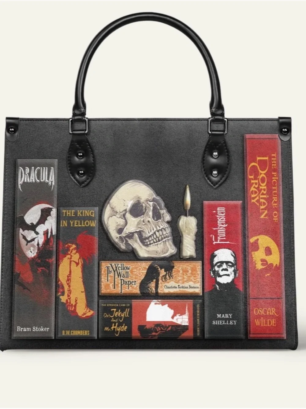 Black Graphic Book-Print Briefcase